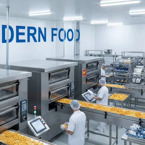 The baking line at the Modernfood factory