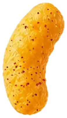 A Dubai Pofak Chilli Cheeze puff, dusted with chilli